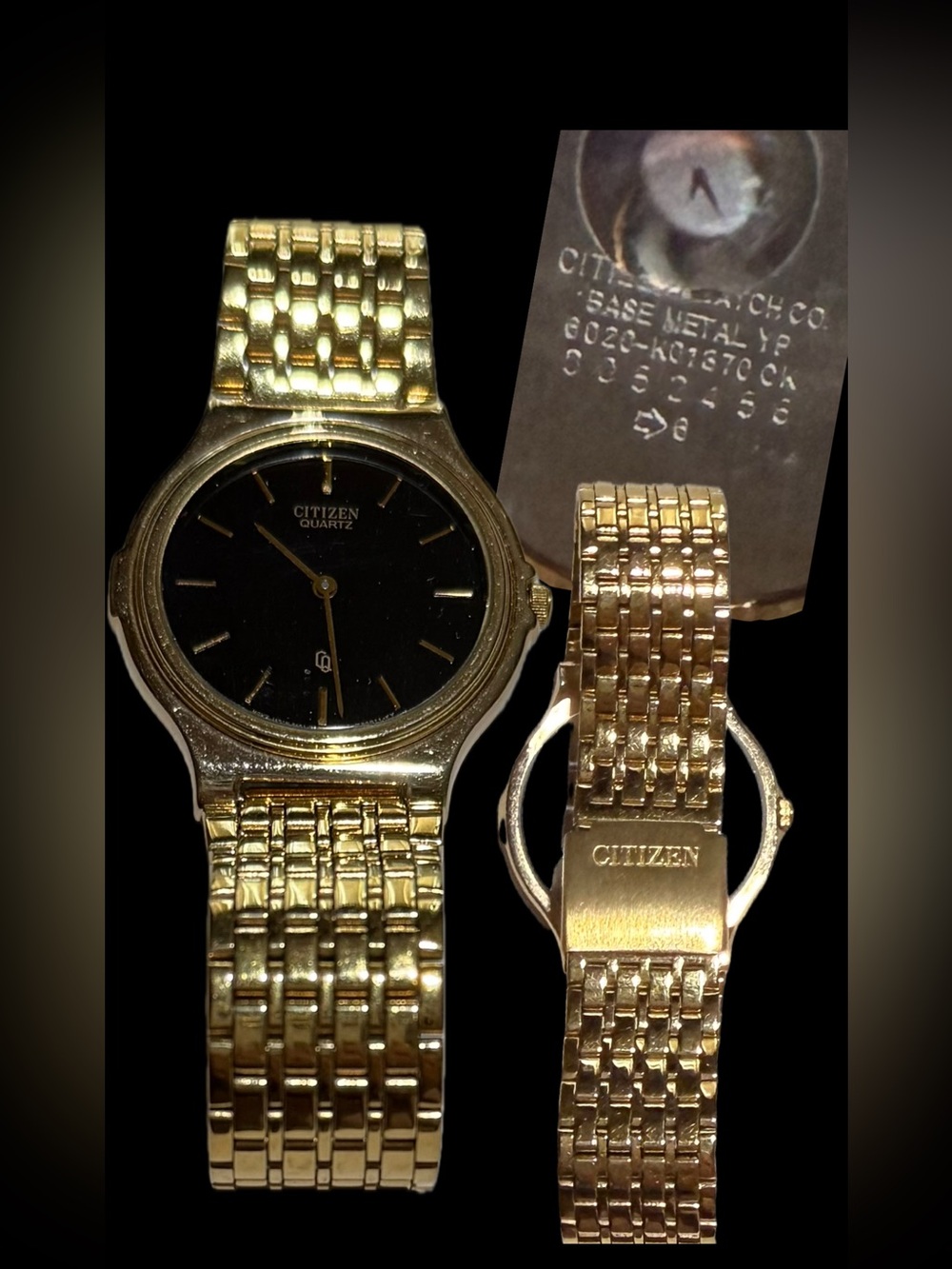 Citizen Gold Tone Men's Watch with Black Dial